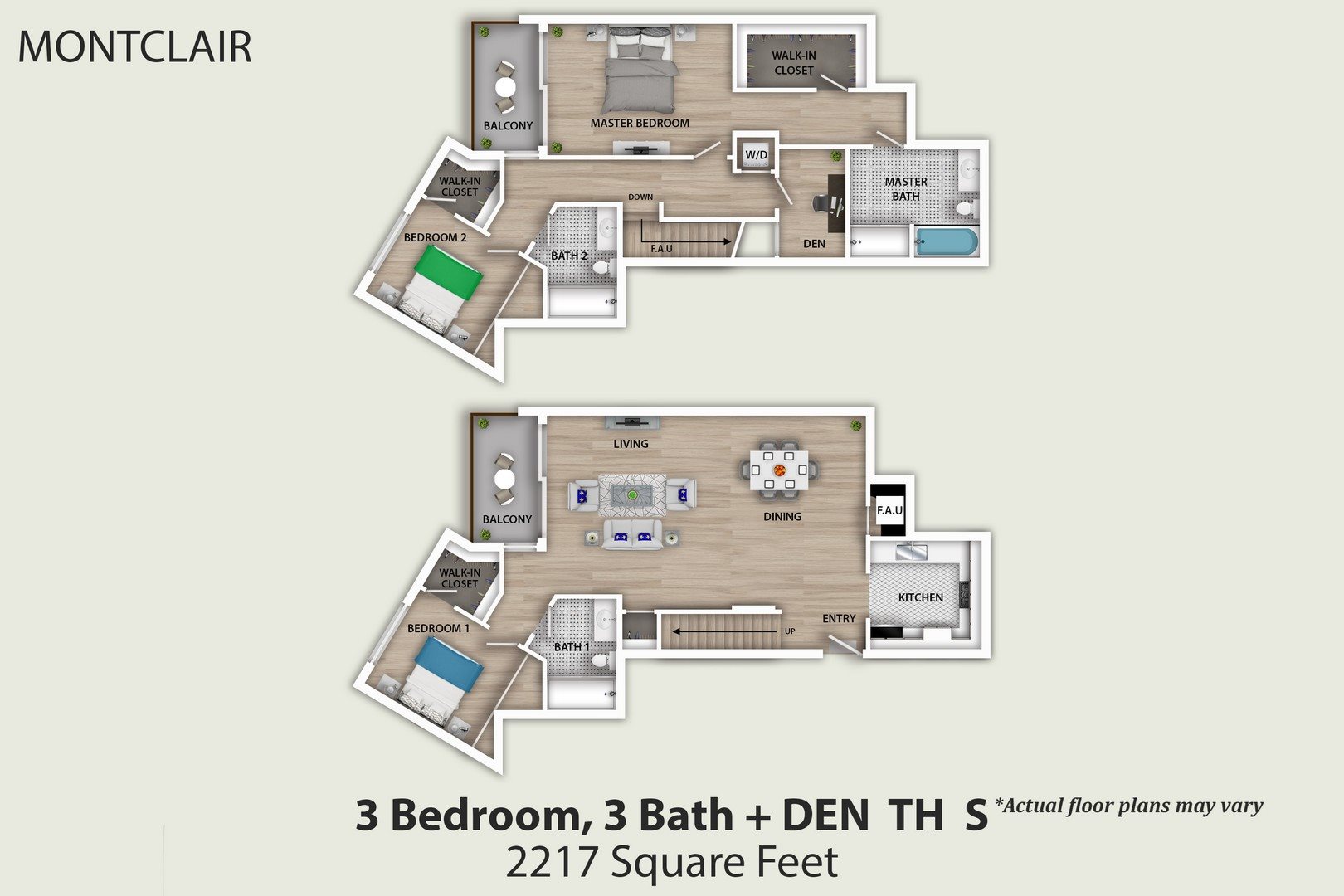 3 Bedroom 3 Bath With Den Townhouse Unit 308 and 508 3 Bedroom 3 Bath With Den Townhouse Unit 308 and 508